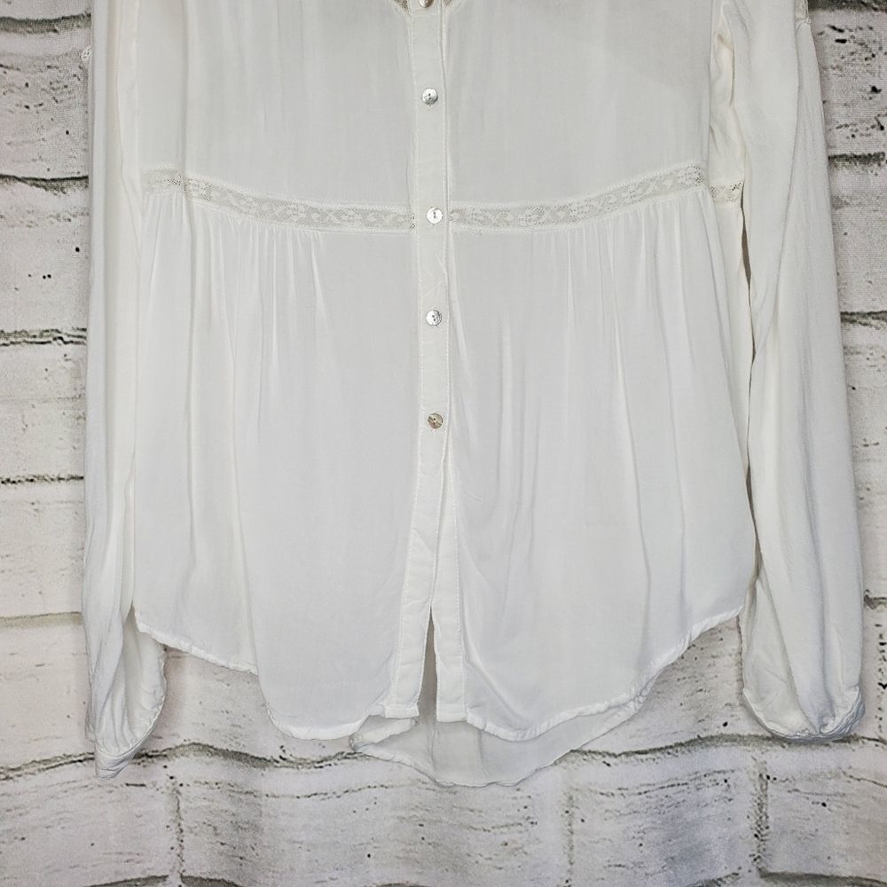 Free People Wild Wind white lace blouse small - Picture 4 of 10